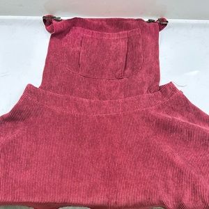 Overall corduroy pleated skirt
